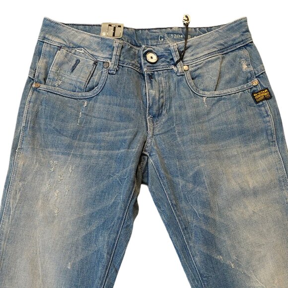 Retro Vintage G-Star Raw Refender Aged Destroyed Skinny Jeans Pants Sz 25 NWT - Picture 5 of 13